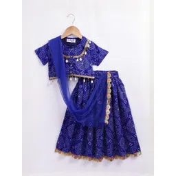 M'andy Girls Bandhani Printed Ready to Wear Lehenga & Blouse With Dupatta-picture-10