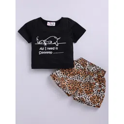 M'andy Girls Printed Pure Cotton T-shirt with Shorts-picture-23