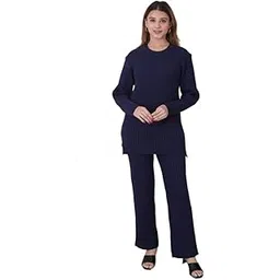 manera Premium Women's Winterwear Self Design Woolen Knitted Designer Cord Set (2 pcs)-picture-28