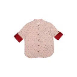 Manet Kids Peach Cotton Printed Shirt-picture-32