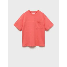 Mango Kids Boys Drop-Shoulder Sleeves Pure Cotton T-shirt-picture-36