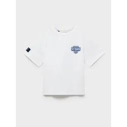 Mango Kids Boys Printed Drop-Shoulder Sleeves Pure Cotton T-shirt-picture-44