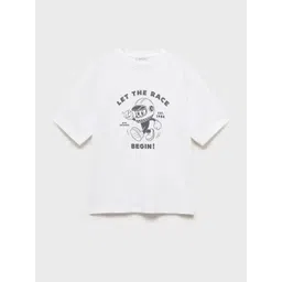 Mango Kids Boys Printed Drop-Shoulder Sleeves Pure Cotton T-Shirt-picture-18