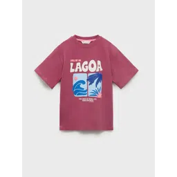 Mango Kids Boys Puff Print Drop-Shoulder Sleeves Pure Cotton T-shirt-picture-35