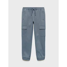 Mango Kids Boys Solid Cargos Trousers-picture-21