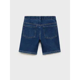 Mango Kids Boys Solid Regular Fit Denim Shorts image 4