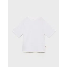 Mango Kids Boys Striped Embroidered Drop-Shoulder Sleeves Pure Cotton T-shirt-picture-41