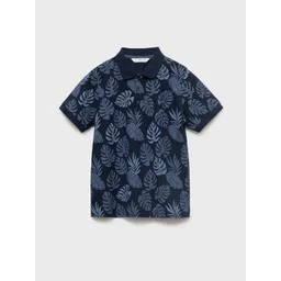 Mango Kids Boys Tropical Printed Polo Collar Pure Cotton T-shirt-picture-25