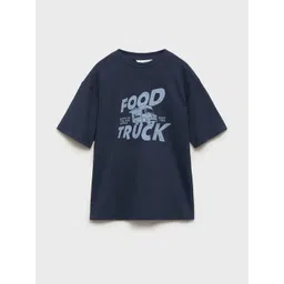 Mango Kids Boys Typography Printed Drop Shoulder SleevesT-shirt-picture-17