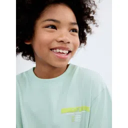 Mango Kids Boys Typography Printed Pure Cotton Drop-Shoulder Sleeves Pure Cotton T-shirt-picture-30