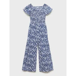 Mango Kids Girls Cotton Printed Smocked Jumpsuit-picture-13