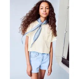 Mango Kids Girls Drop-Shoulder Sleeves Pure Cotton T-shirt-picture-26