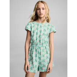 Mango Kids Girls Geometric Printed Cut-Out Detail Playsuit-picture-56