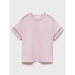 Mango Kids Girls Lace Inserts Regular Cotton Top-picture-19