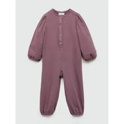 Mango Kids Girls Puffed Sleeves Pure Cotton Jumpsuit-picture-18
