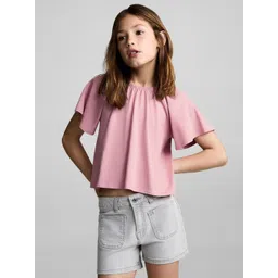 Mango Kids Girls Pure Cotton Flared Sleeve Top-picture-43