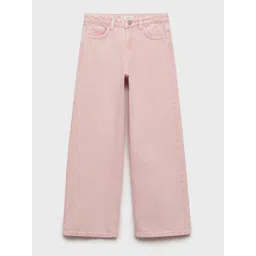 Mango Kids Girls Pure Cotton Wide Leg Jeans-picture-22