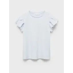 Mango Kids Girls Ruffled Pure Cotton Top-picture-24