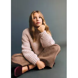 Mango Kids Girls Turtle Neck Ribbed Pullover-picture-31