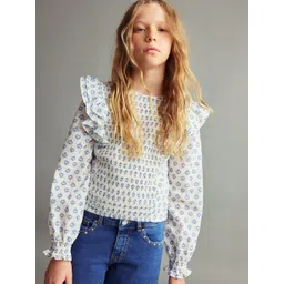 Mango Kids Print Ruffles Cotton Top-picture-31