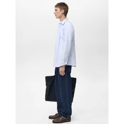 MANGO MAN Cotton Slim Fit Pinstriped Casual Shirt image 3