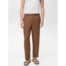 MANGO MAN Elasticated Waist Straight Fit Trousers-picture-38