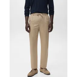 MANGO MAN Men Linen-Cotton Slim Fit Trousers-picture-29