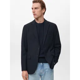 MANGO MAN Notched Lapel Collar Single Breasted Slim Fit Blazer-picture-13