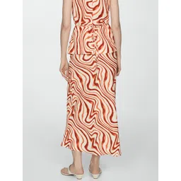 MANGO Abstract Printed Straight Midi Skirt-picture-22