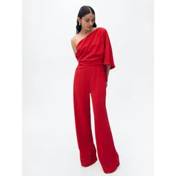 MANGO Asymmetric Neck Flared Sleeve Basic Jumpsuit-picture-22