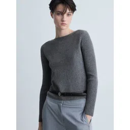 MANGO Boat Neck Ribbed Pullover-picture-10