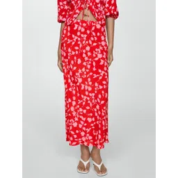 MANGO Floral Print Straight Midi Skirt-picture-20