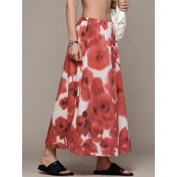 MANGO Floral Printed Pure Cotton Midi Skirt-picture-23