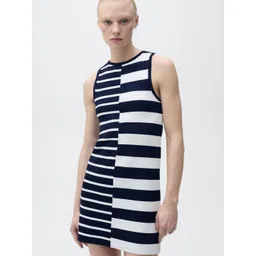 MANGO Knitted Striped Mini Dress image 1