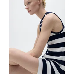 MANGO Knitted Striped Mini Dress image 5