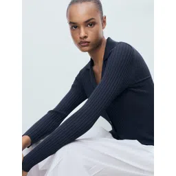 MANGO Lapel Collar Ribbed Cardigan-picture-18