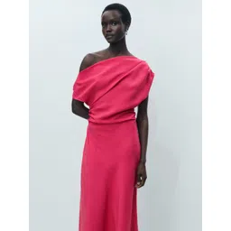 MANGO One Shoulder Asymmetric A-Line Midi Dress-picture-18