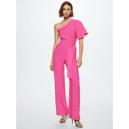 MANGO Pink One-Shoulder Solid Sustainable Basic Jumpsuit-picture-16