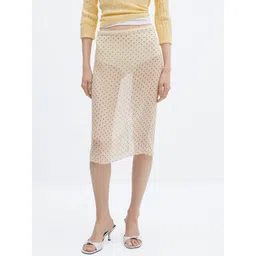 MANGO Polka Dots Printed Sheer Midi Skirt-picture-25