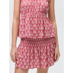 MANGO Printed Smocked Mini A-line Skirt-picture-12