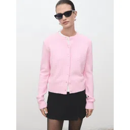 MANGO Round Neck Knitted Cardigan-picture-41