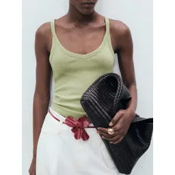 MANGO Shoulder Straps Scoop Neck Fitted Top-picture-31