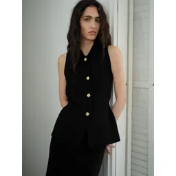 MANGO Solid V-Neck Waistcoat-picture-18