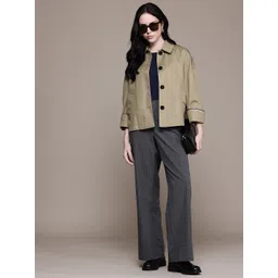 MANGO Spread Collar Pure Cotton Drop-Sleeves Water Resistant Tailored Jacket-picture-22