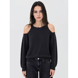 MANGO Teen Girls Cold-Shoulder Sleeves Cotton Pullover-picture-24