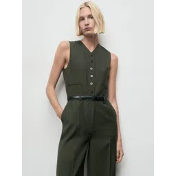 MANGO V-Neck Basic Jumpsuit-picture-28
