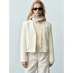 MANGO V-Neck Single-Breasted Crop Blazer-picture-15