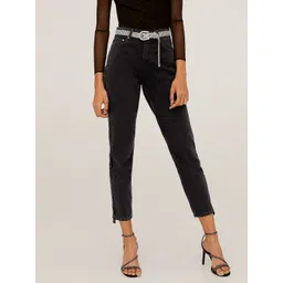 MANGO Women Black Regular Fit High-Rise Clean Look Sustainable Jeans-image-24