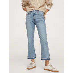 MANGO Women Blue Flared Light Fade Jeans-picture-39