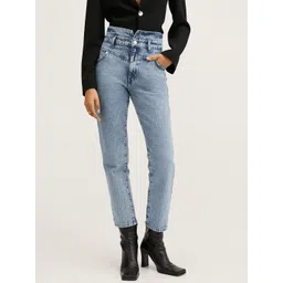 MANGO Women Blue Mom Fit High-Rise Jeans-picture-38
